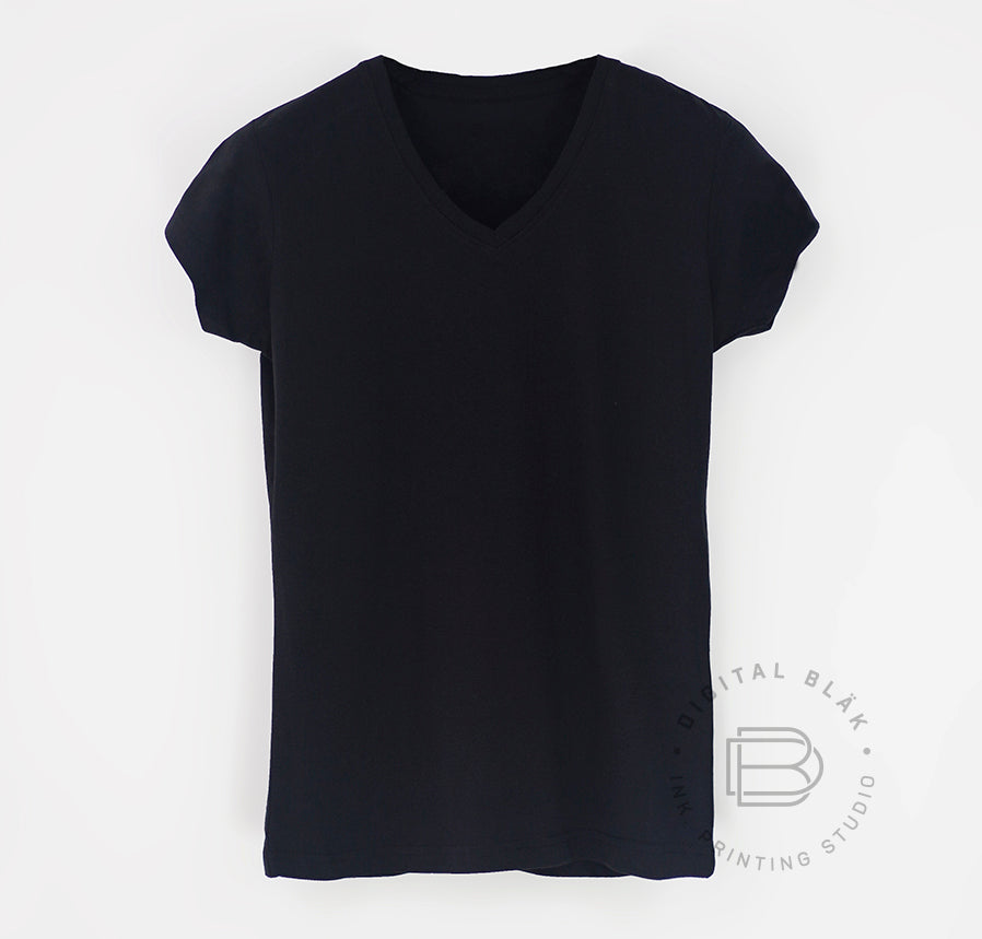 Cuello Redondo Playera Negra Para Dama Espalda Playera Negra